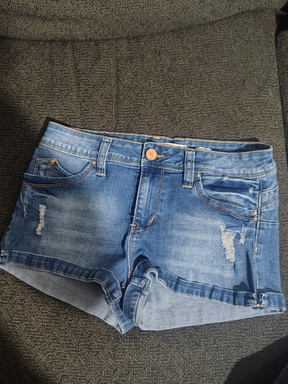 YMI Blue Distressed Denim Shorts